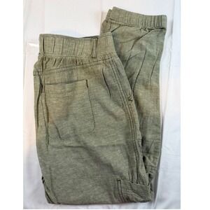 Sonoma Goods For Life Olive Green Linen Blend Cargo Jogger Pants Womens Size 10